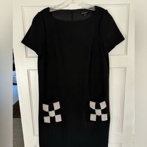 Tara Jarmon dress is fun and festive - rhinestone pockets! Great Holiday dress